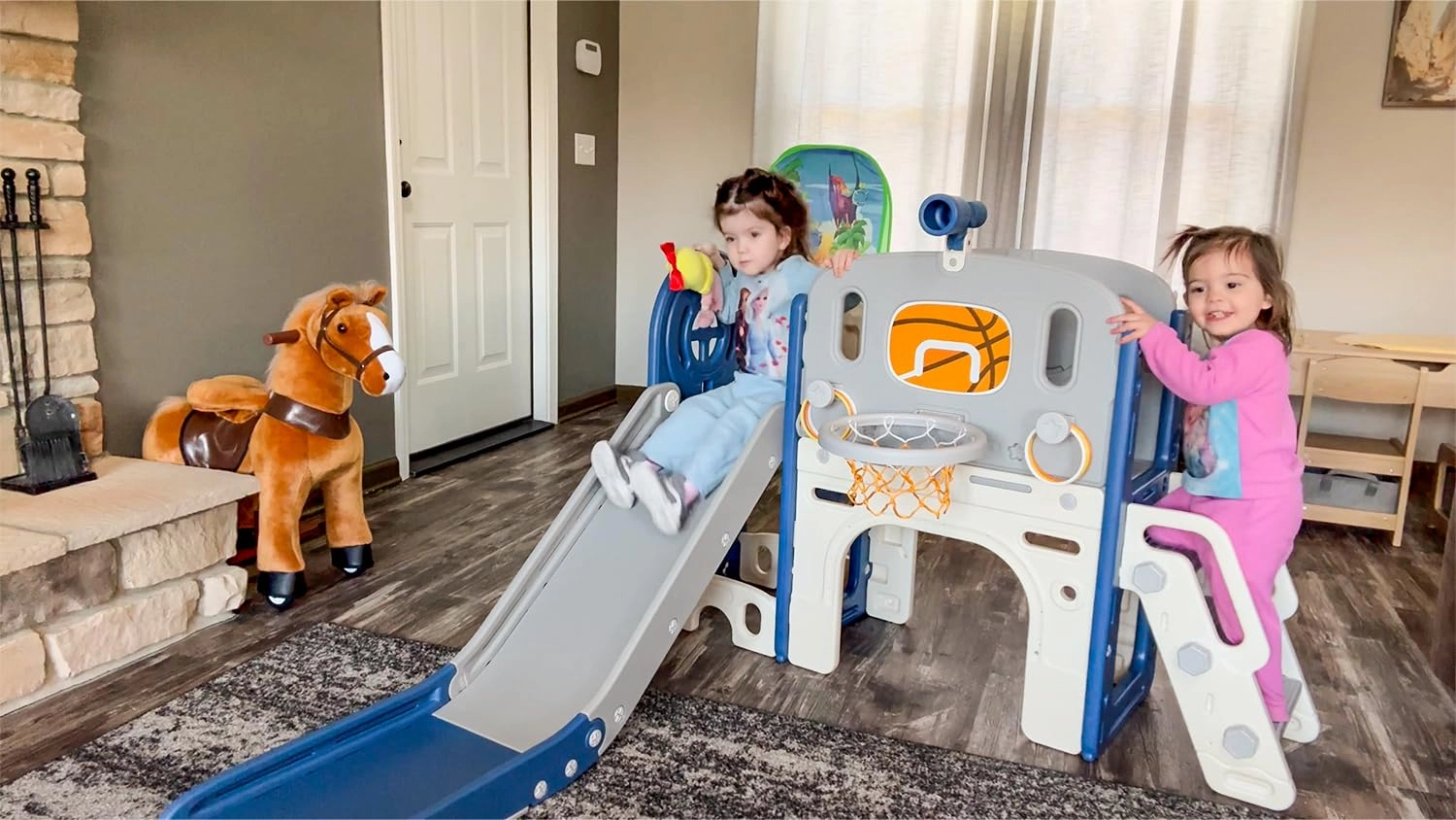 8 in 1 Toddler Slide Set - Blue Gley 60.2"L x 73.2"W x 43.7"H