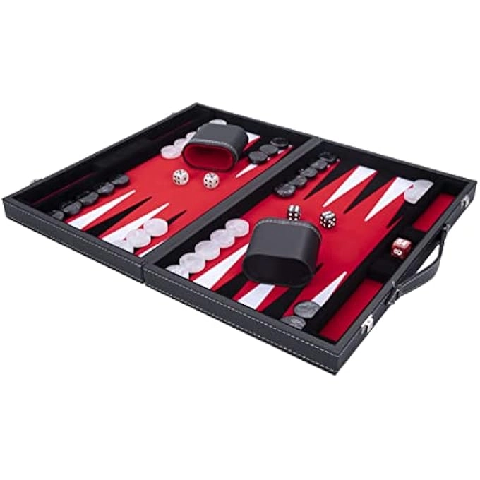 LUXURY BACKGAMMON - FAUX LEATHER EXTERIOR SPECIAL FELT INLAY