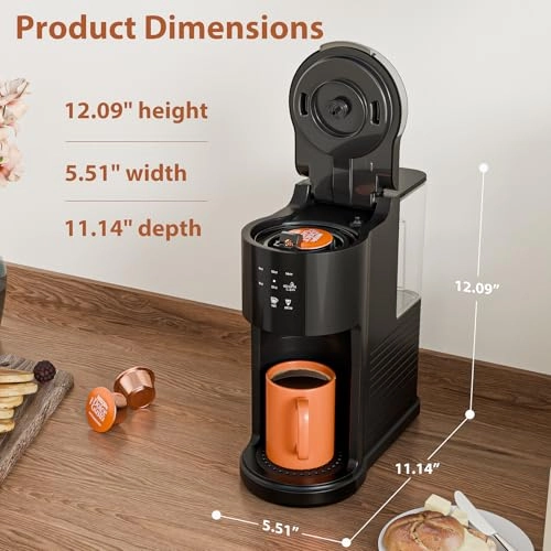 Single Serve Coffee Maker - 6 to 14 oz 40 oz removable tank