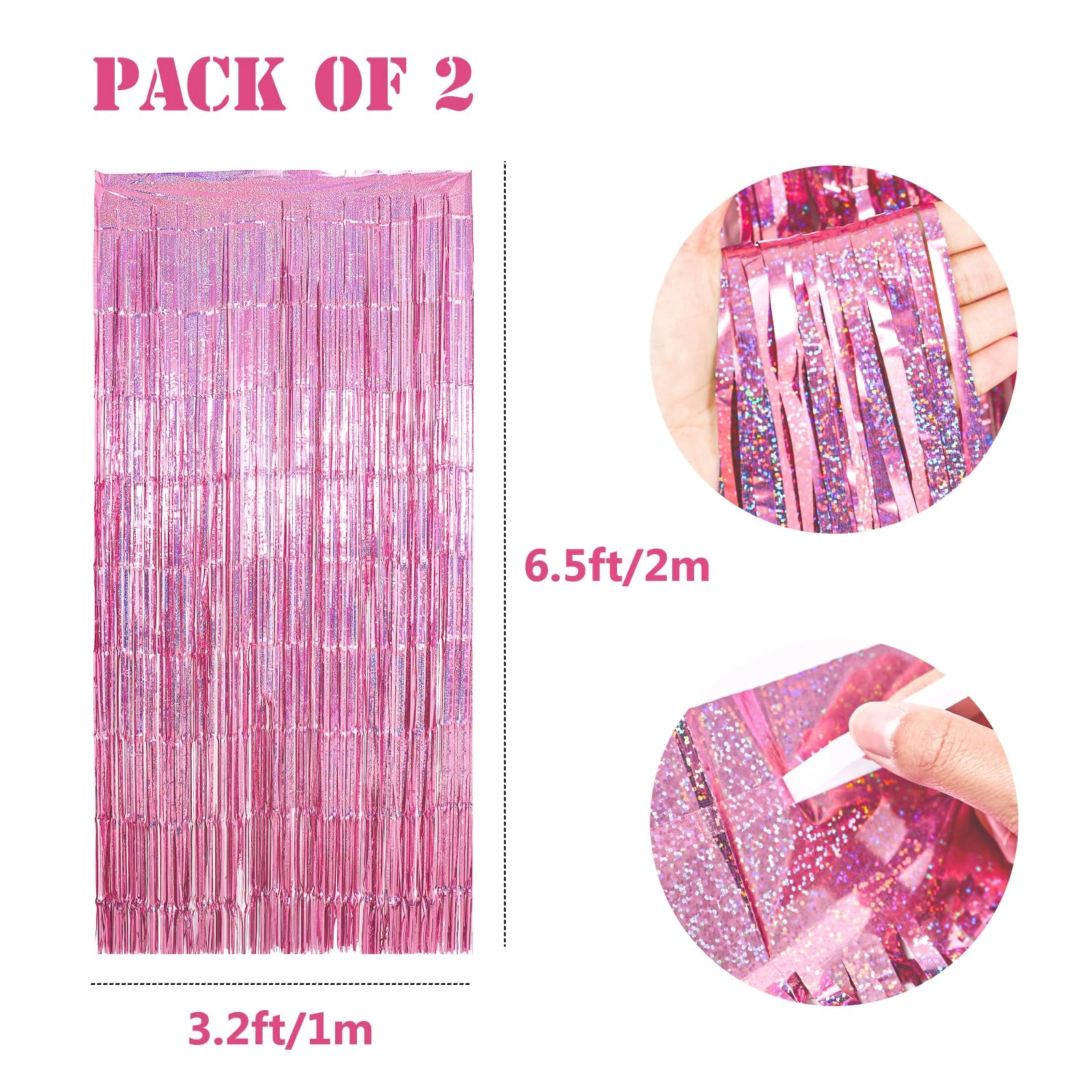 Glitter Tinsel Curtain - 2 Pack Birthday