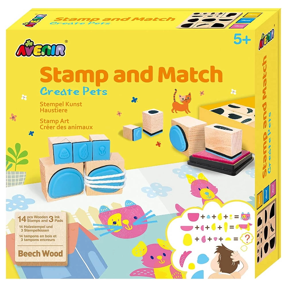 Avenir Stamp & Match Craft Kit Create Pets - 5+ years