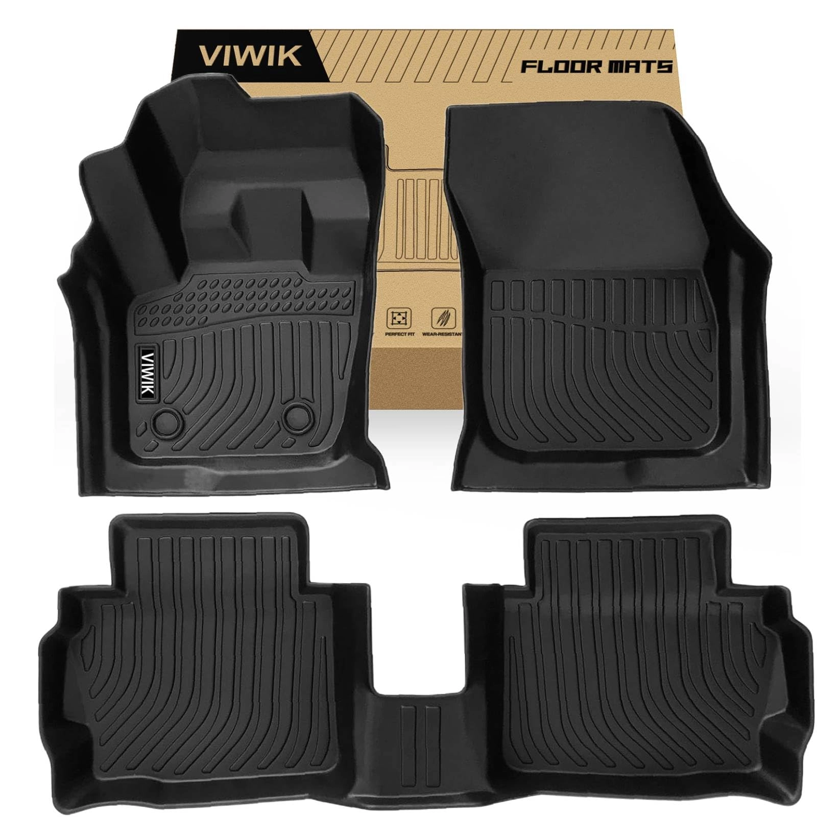 VIWIK Custom Fit Floor Mats - Ford Fusion & Lincoln MKZ 2013-2016 1st & 2nd Row