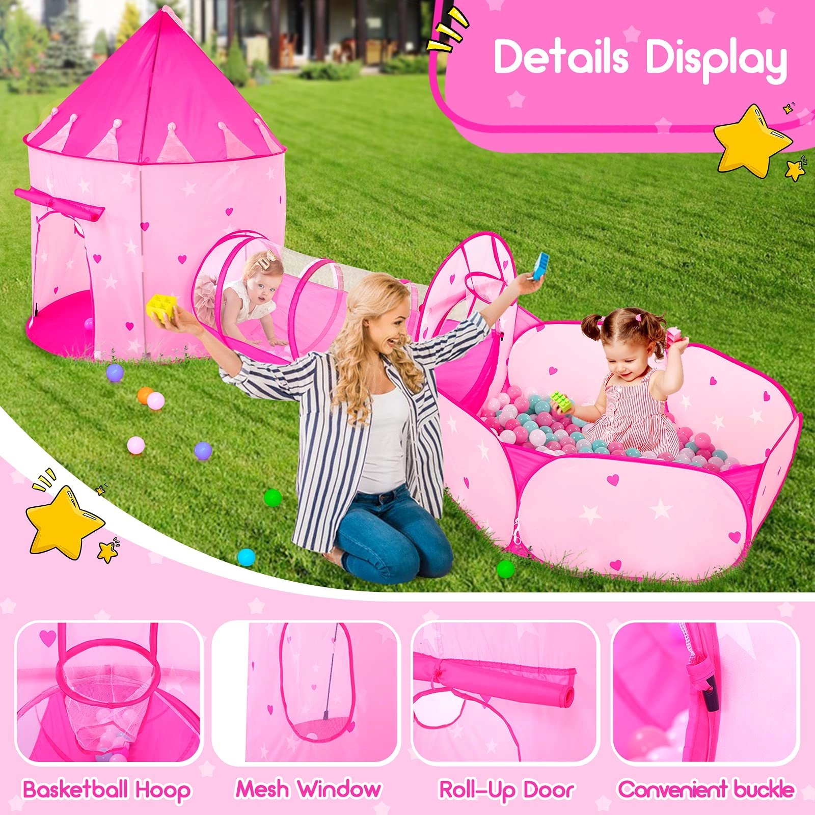 Play Tent + Ball Pit + Crawl Tunnel
