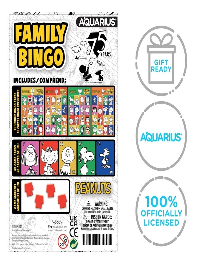 Peanuts 75th Anniversary Family Bingo - Fun Family Party Game for Kids, Teens & Adults