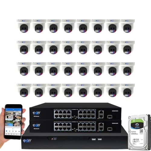 GW4232NS - 32 Channel 8TB + GW8036MIC - 8MP 4K Microphone + GWSW2402G - 24 Ports PoE + GWCAT60 - 60FT CAT5E + GWCAT100 - 100FT CAT5E