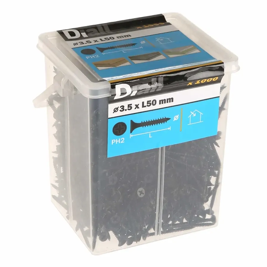 Diall Carbon Steel Universal Screw Pack 3.5mm 50mm