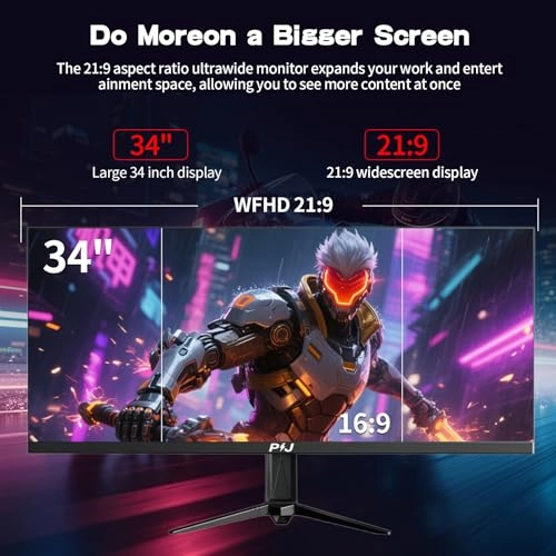 Gaming Monitor - PIJ001A 34 Inches 3440 x 1440 Pixels