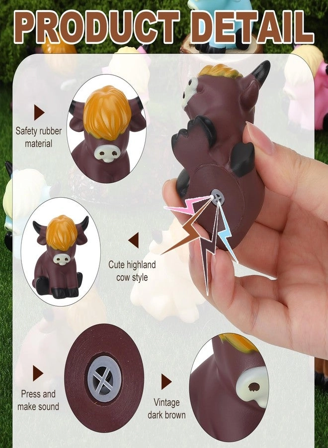 Highland Cow Rubber Figurines - 50 Pcs Mini 2x2x1.8 inches