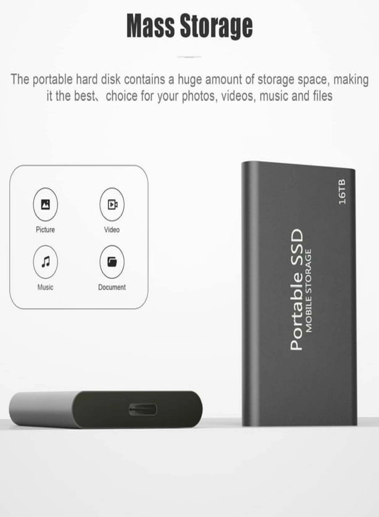 Portable External Hard Drive - 16 TB