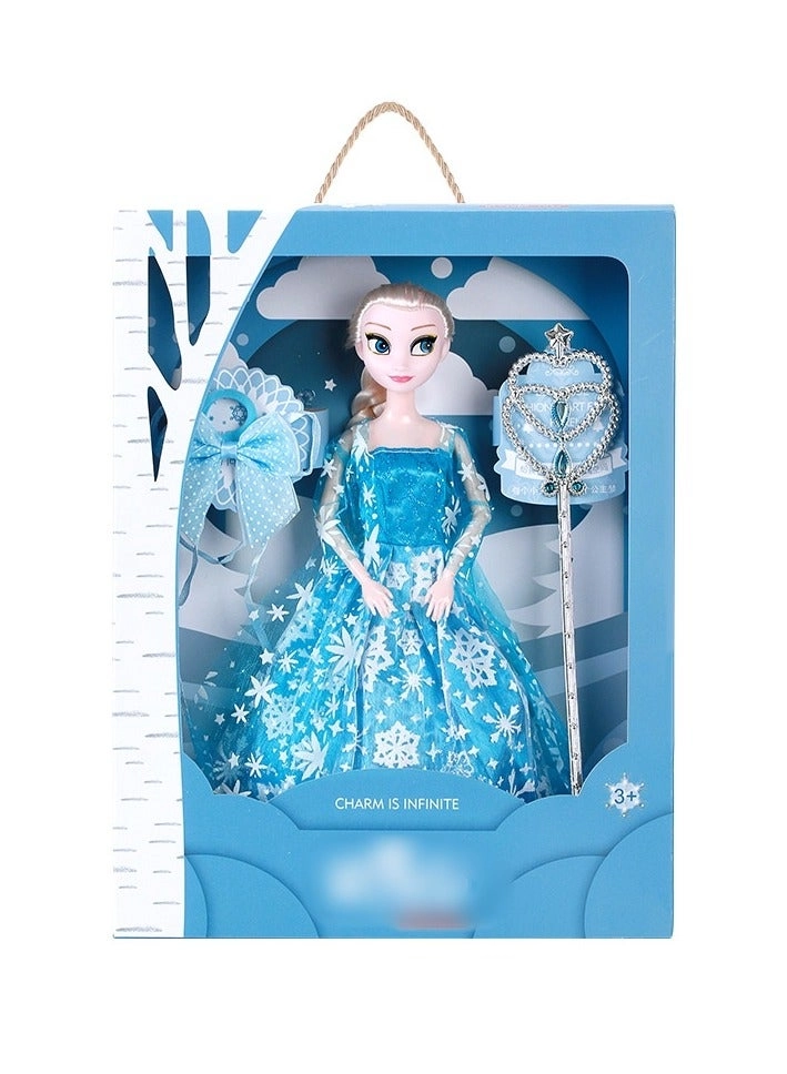 Barbie Princess Elsa Doll Gift Set - Blue Plastic for Girls