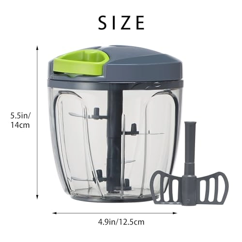 Manual Food Processor - 900 ml three blades