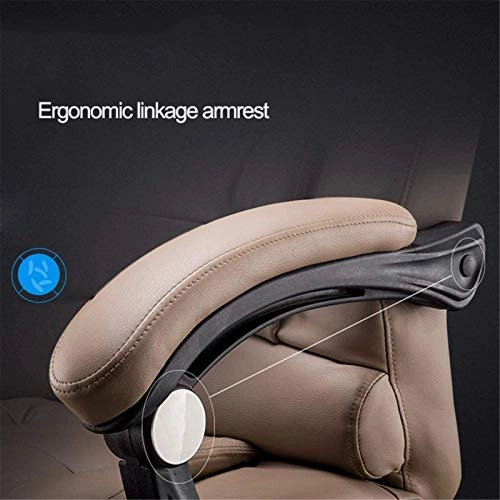 Desk Chair - PU Leather Brown High Back