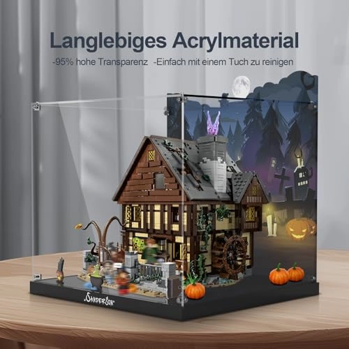 Acrylic Display Case - 3mm Hocus Pocus: The House of Sanderson Sisters for LEGO 21341
