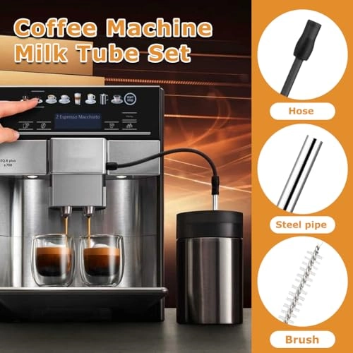 Milk Hose - Stainless Steel Straw 18cm 2 Silicone Hoses Set