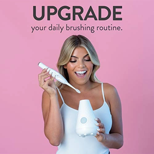 UV Sanitizing Sonic Toothbrush and Cleaning Station - Dual Speed White
