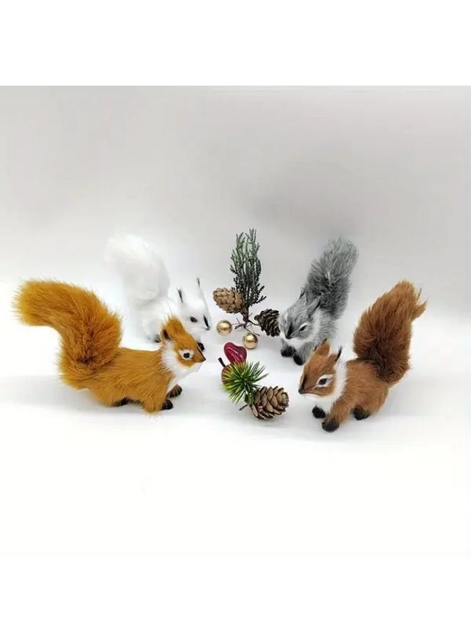 Generic Faux Fur Squirrel Statue - faux fur