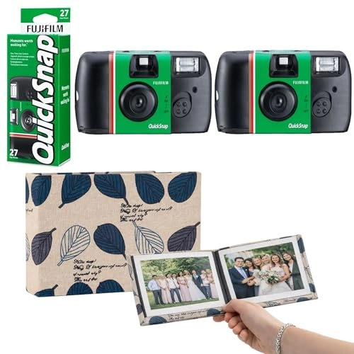 QuickSnap Flash 400 - 27 exposures ISO 400 + 36 Slot Photo Album - Purple Heart Fabric
