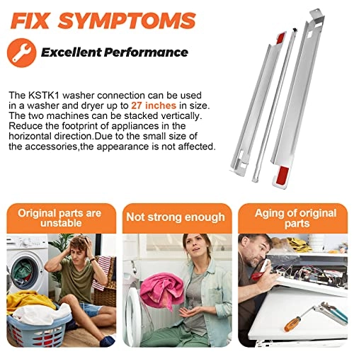 KSTK1 - Compatible with most 27" LG washers and dryers|Compatible with most Samsung 27" wide front-load washers and dryers|Works with Whirlpool, General Electric, Kenmore