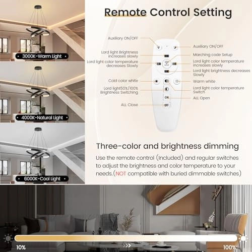 Double Ring Chandelier - Dimmable