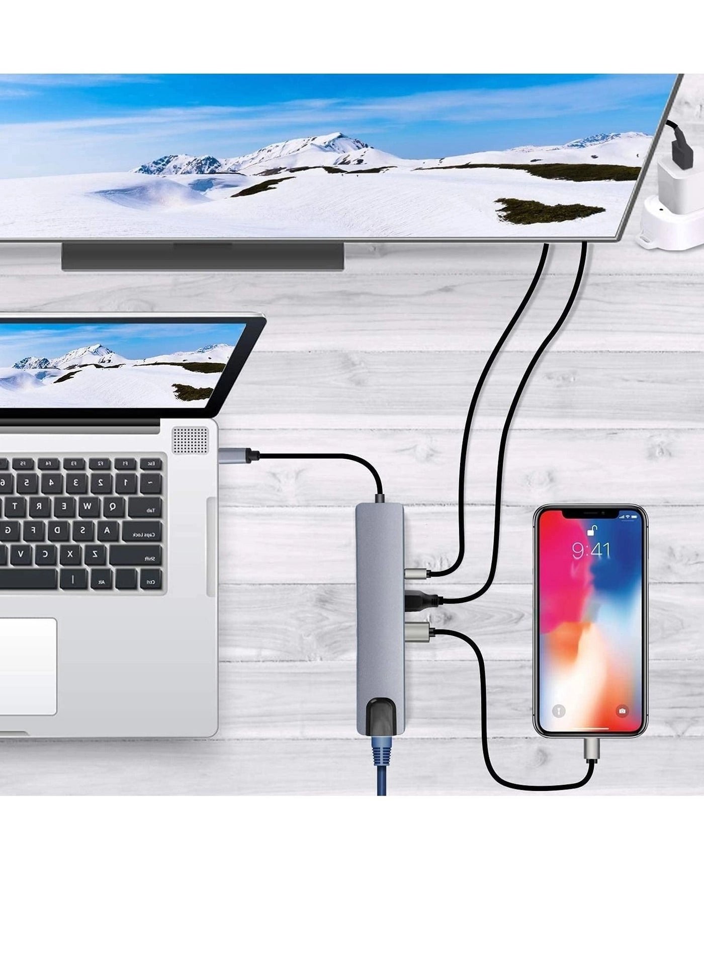 USB C 8 in 1 Hub