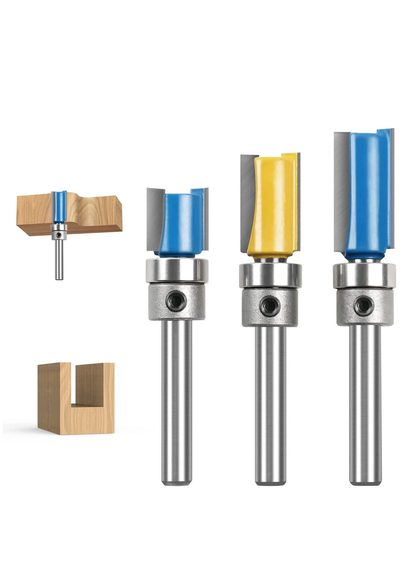 Straight Router Bit Set - 12.7mm 6.35mm 3pcs