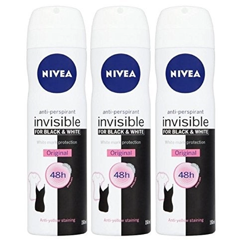 NIVEA Anti Perpirant Spray Invisible for Black & White - 150 milliliter