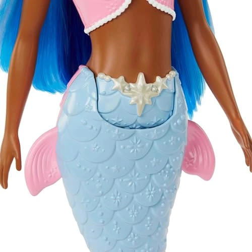 Barbie Dreamtopia Mermaid Doll - 12-inch Pink and Blue Hair Tiara Ages 3+