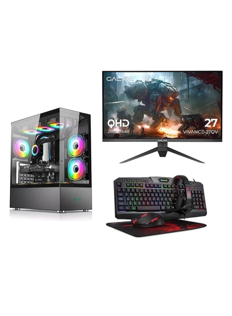 Xander Desktop Computer - i7-12700F 16GB 1TB + 27" QHD 165HZ GAMING MONITOR + Keyboard + Mouse + Headset + Mousepad