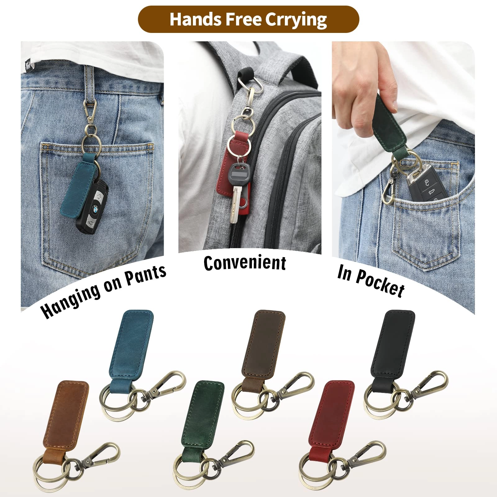 Leather Keychain - Car