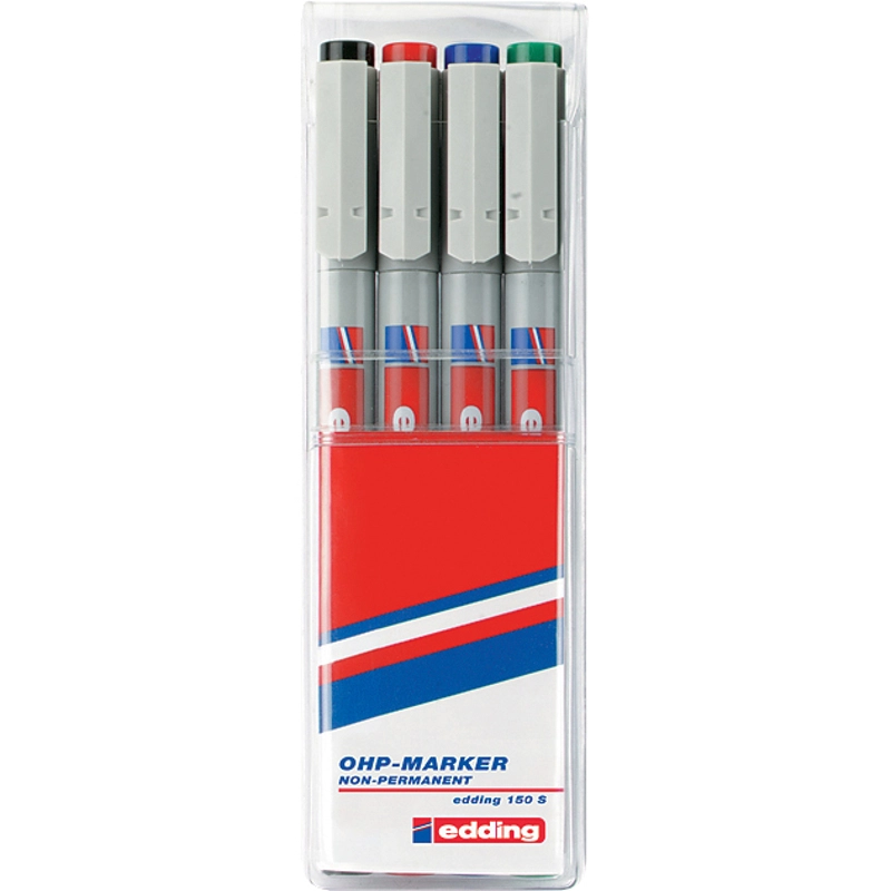 Edding 150S - Black Blue Green Red Fine Tip