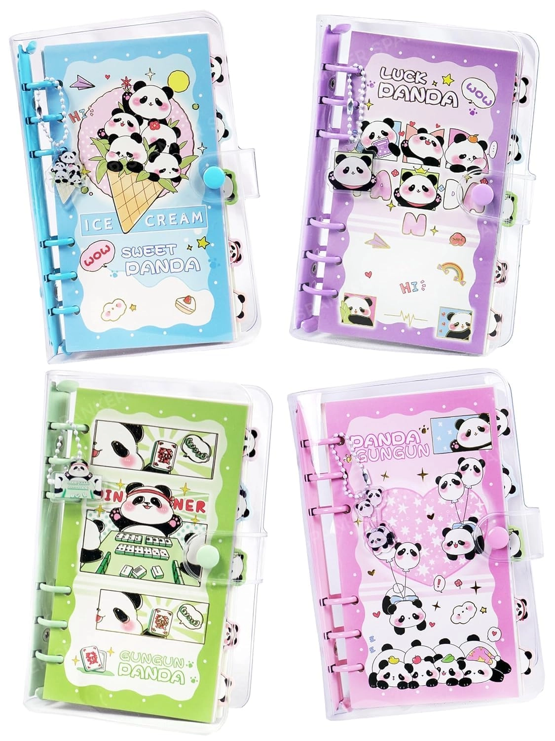 FROWWY Mini Transparent Binder Spiral Diary Notebook