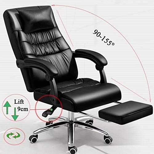 Desk Chair - PU Leather Brown High Back