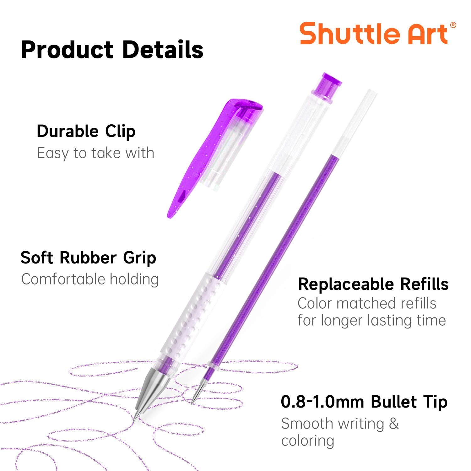 Gel Pens for Colouring - 260 Pack 0_8mm,1_0mm