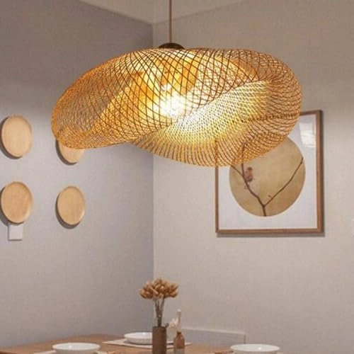 Bamboo Rattan Wooden Pendant Light - 3000 Kelvin