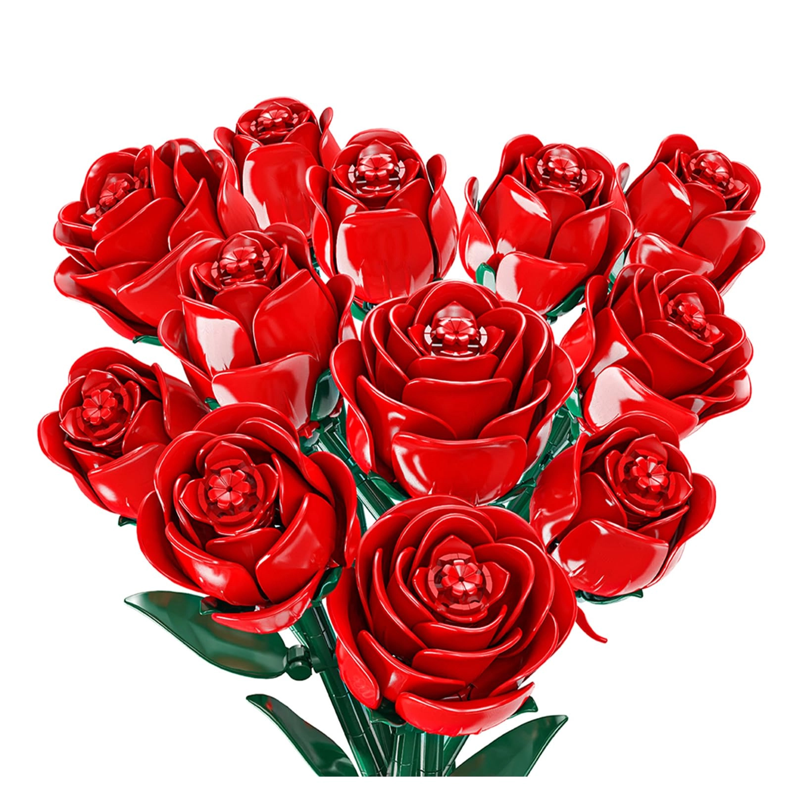 PHOEWON Red Rose Flower Bouquet Building Blocks Set - 538 pcs