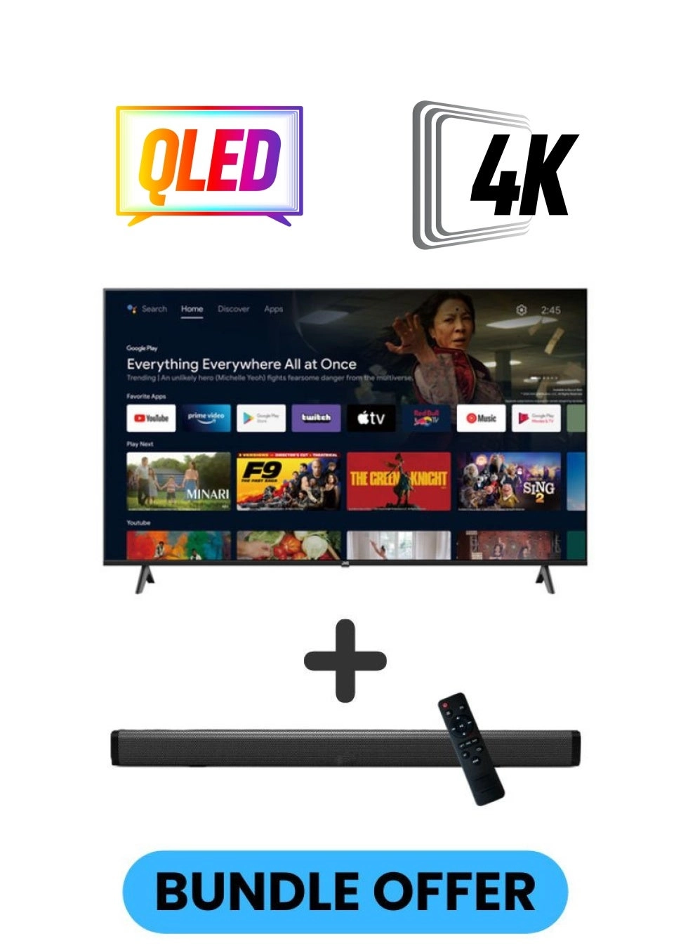 JVC LT-75NQ7115+SOUNDBAR - 75 in Bundle