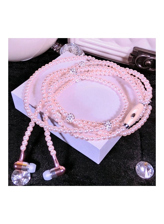Pearl Necklace Stereo Wired Earphone