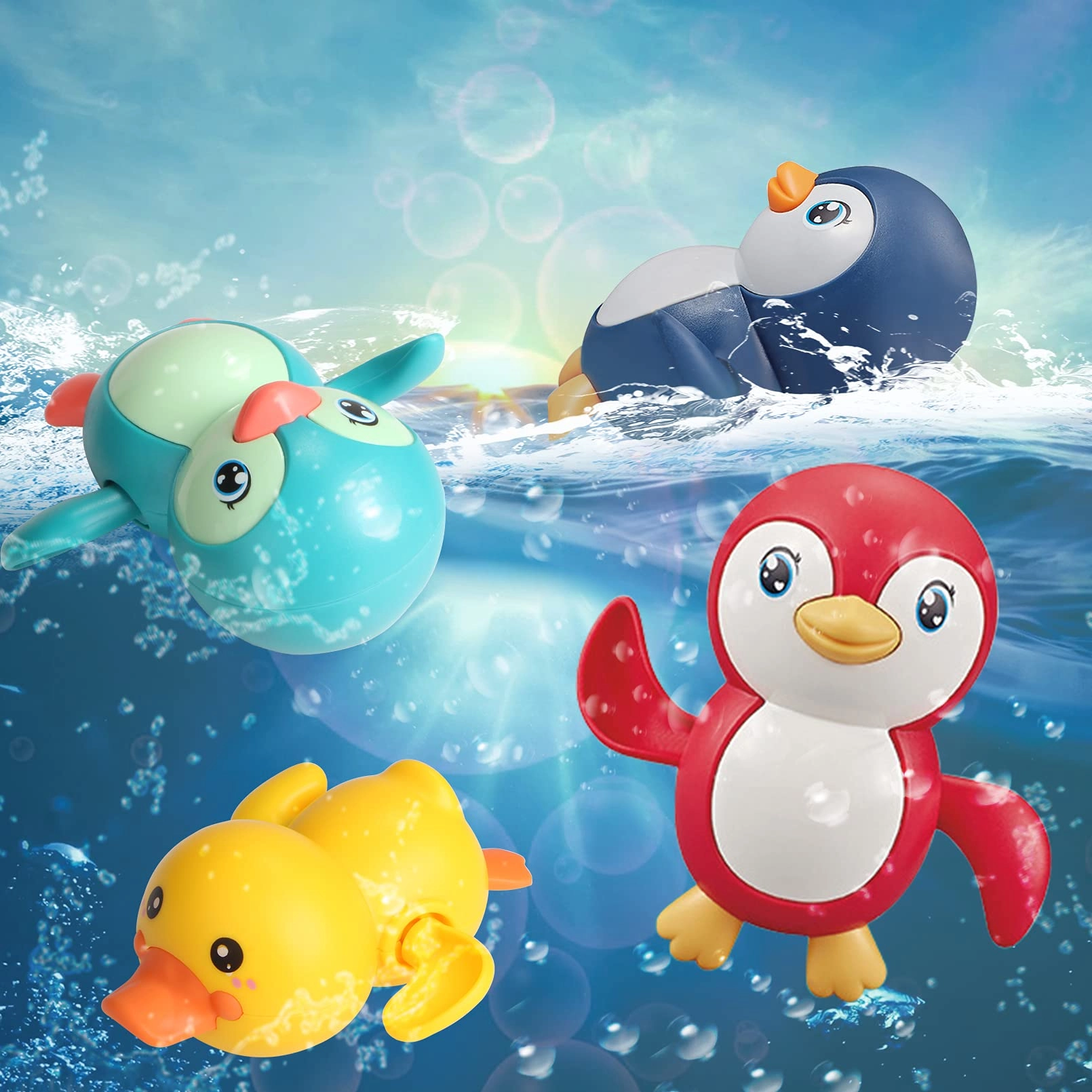 dmeixs Penguin Duck Wind Up Toys - 4 Pack 1-3 Year Old
