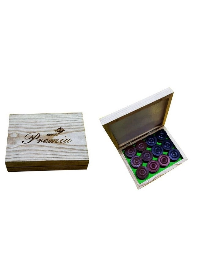 Premia - Carrom Coins Wooden Ashwood Box