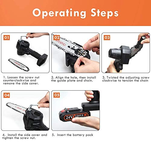 Cordless Chainsaw - 4 Inch 2000mAh Brushless