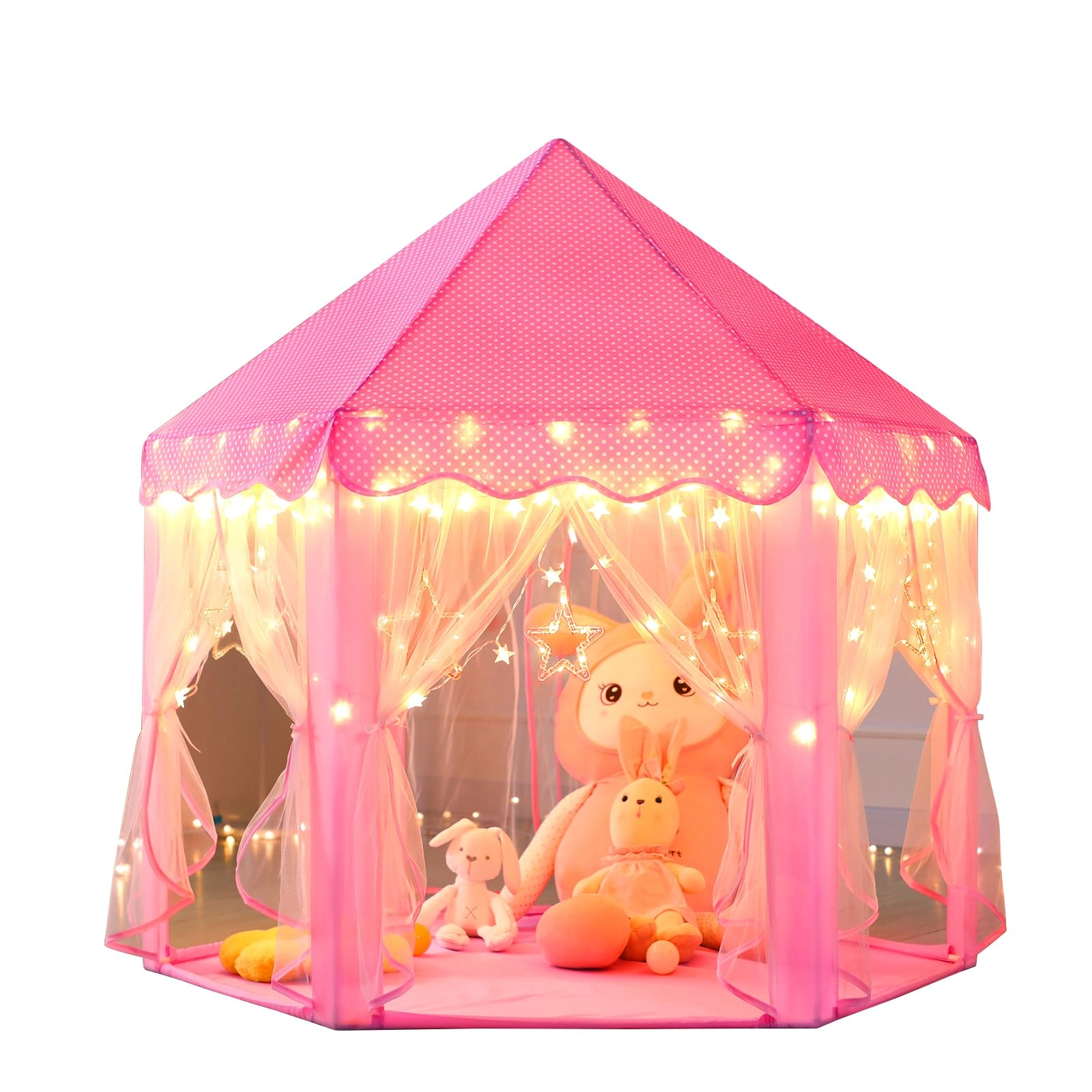Dong Guan Di Na Electronics Technology Co., Ltd Princess Castle Play Tent - Large 55'' x 53'' Star Lights