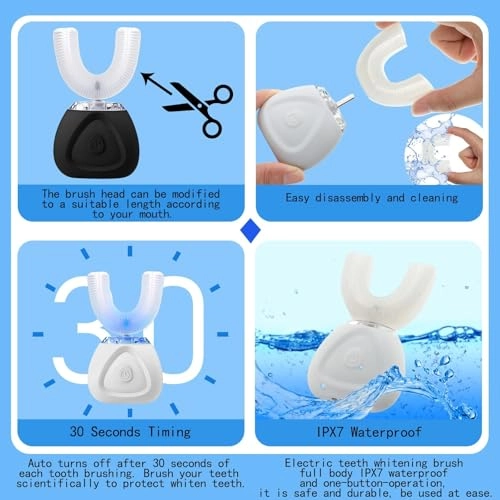 Ultrasonic Electric Toothbrush - U Shaped 360 Degrees USB Charging