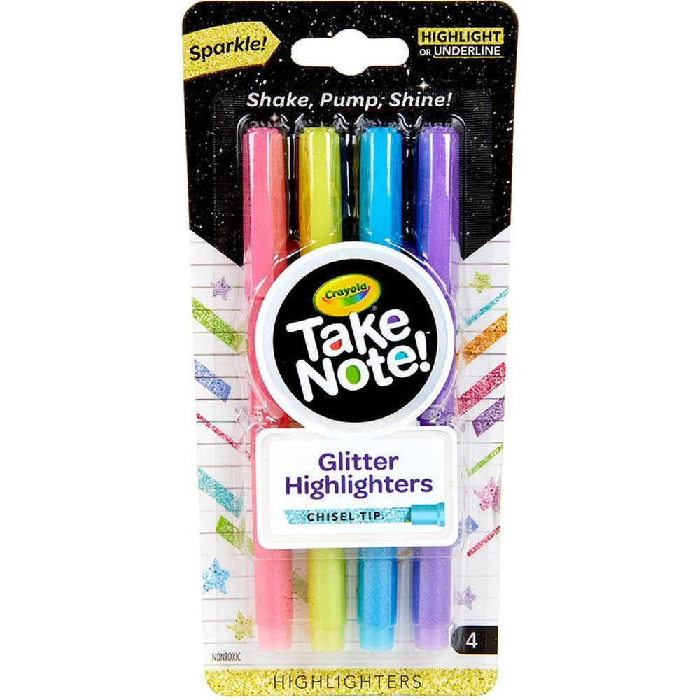 Crayola Glitter Highlighters - chisel tip