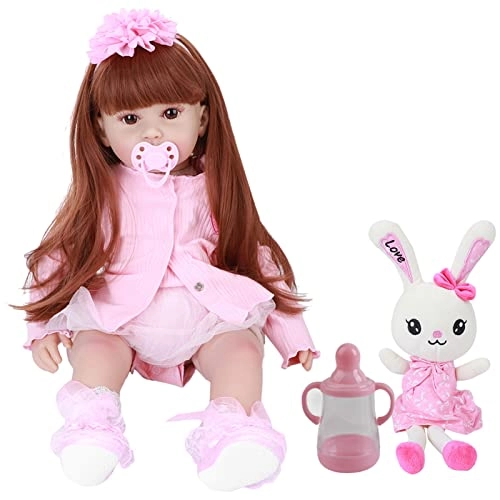 Reborn Baby Doll - 60cm Silicone brown eyes Ages 12 months+