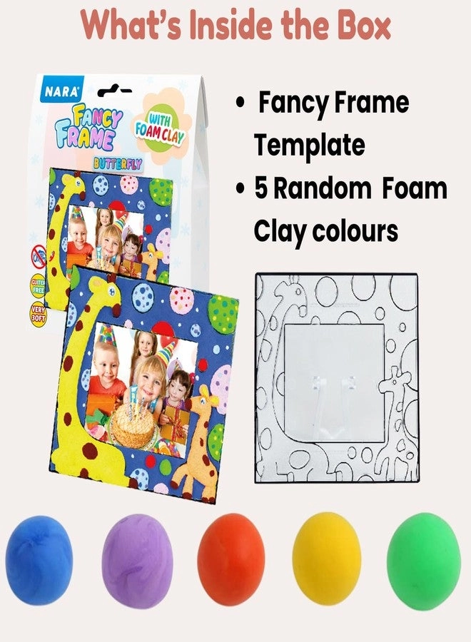 Fancy Frame - Giraffe Design DIY Kit 5 Foam Clay Colours