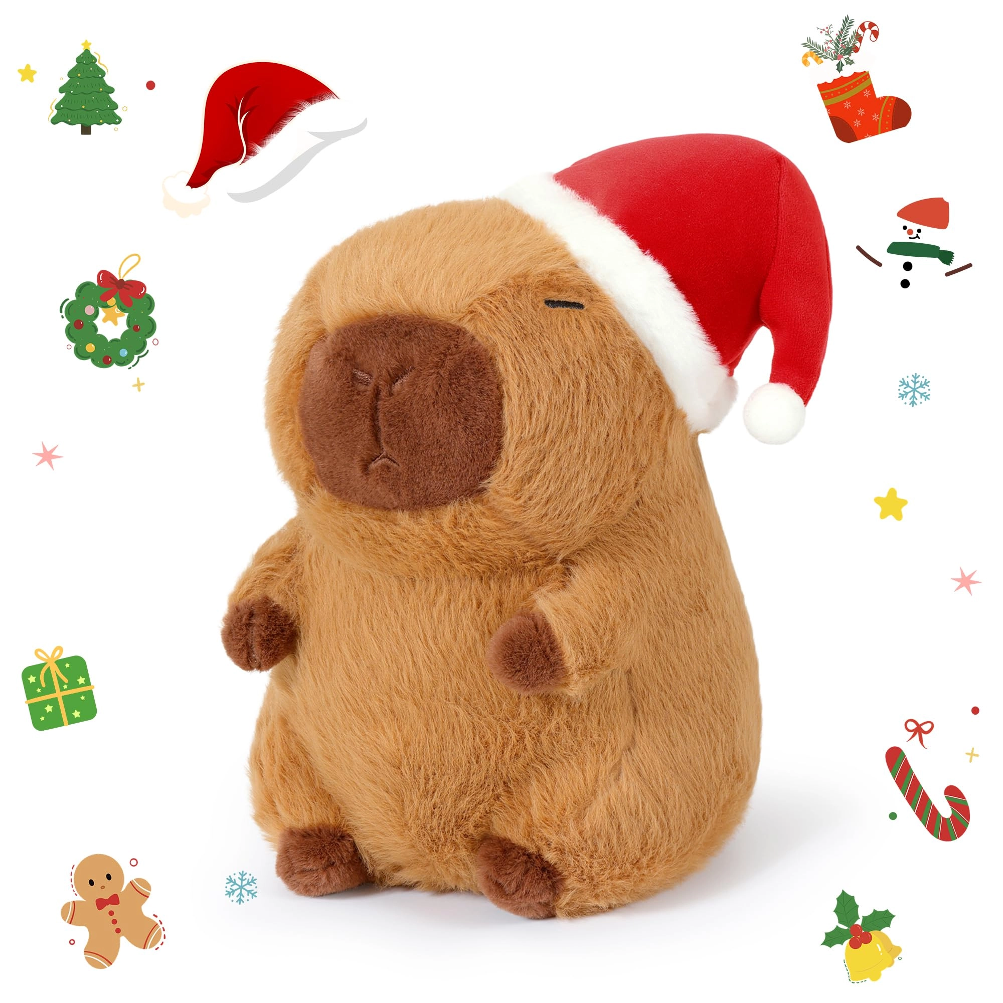 Capybara Plush - 9 inch Strawberry Hat
