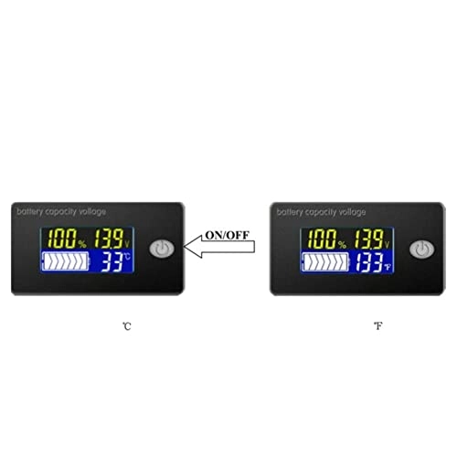 Battery Capacity Indicator - LCD Voltmeter Temperature Meter