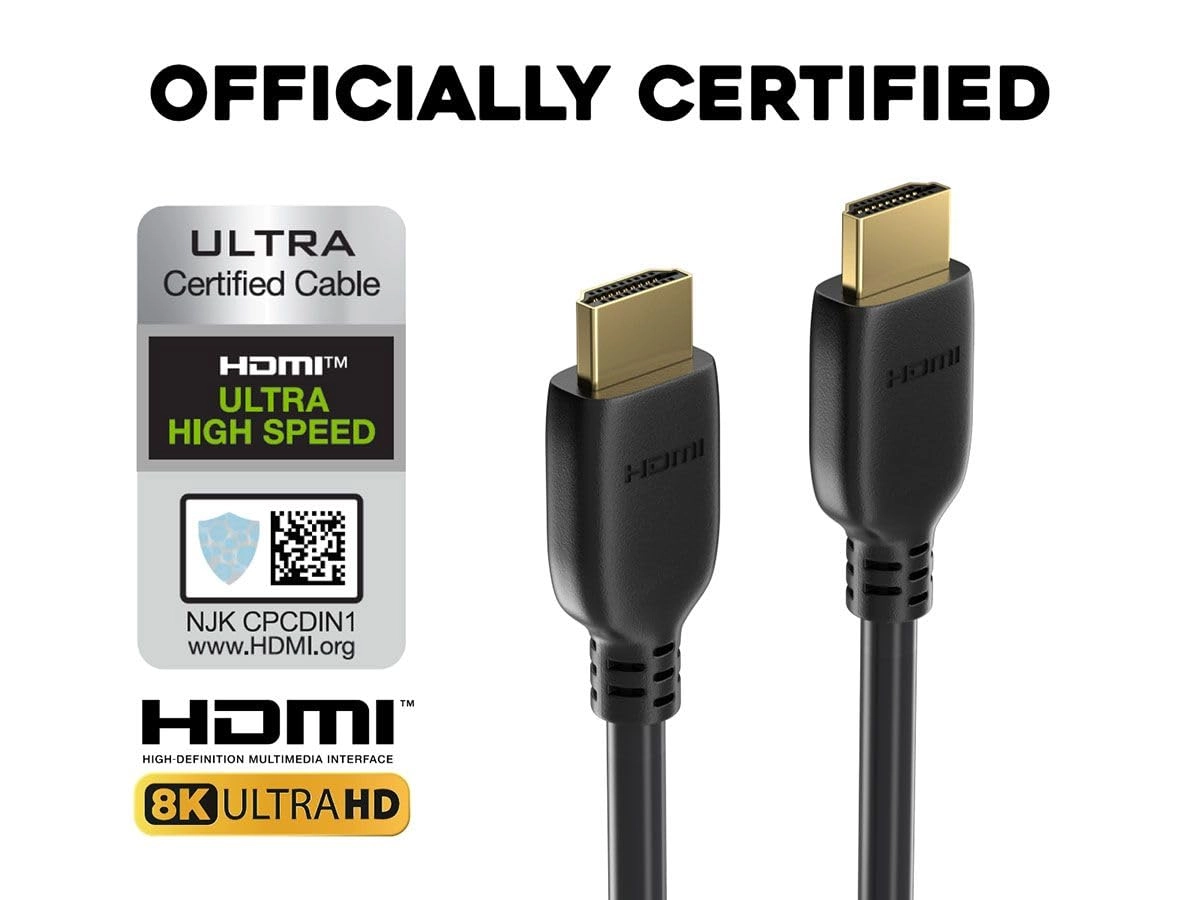 HDMI Cable - 8K 10-FEET with Ethernet + USB Cable + Power Cord