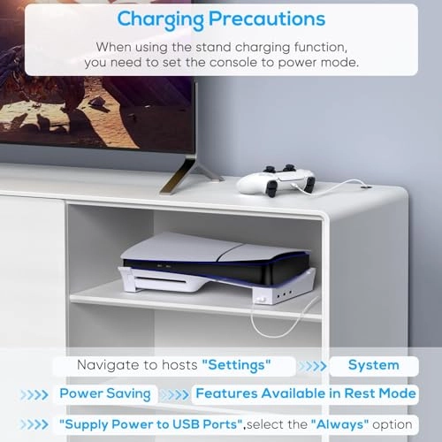 Stand for PS5 Slim - 4-Port USB Hub Horizontal Mount