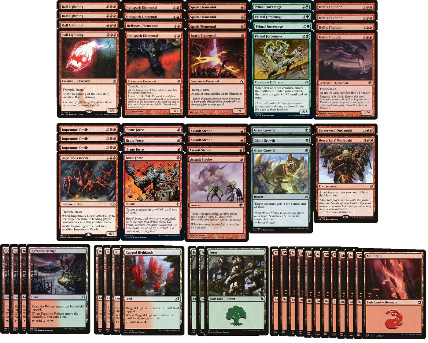 MTG Decks & More Red Green Aggro Burn Deck - 60 Card